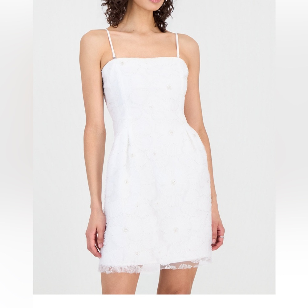 Sam Edelman Strapless White Floral Beaded Cocktail Dress - Picture 6 of 8